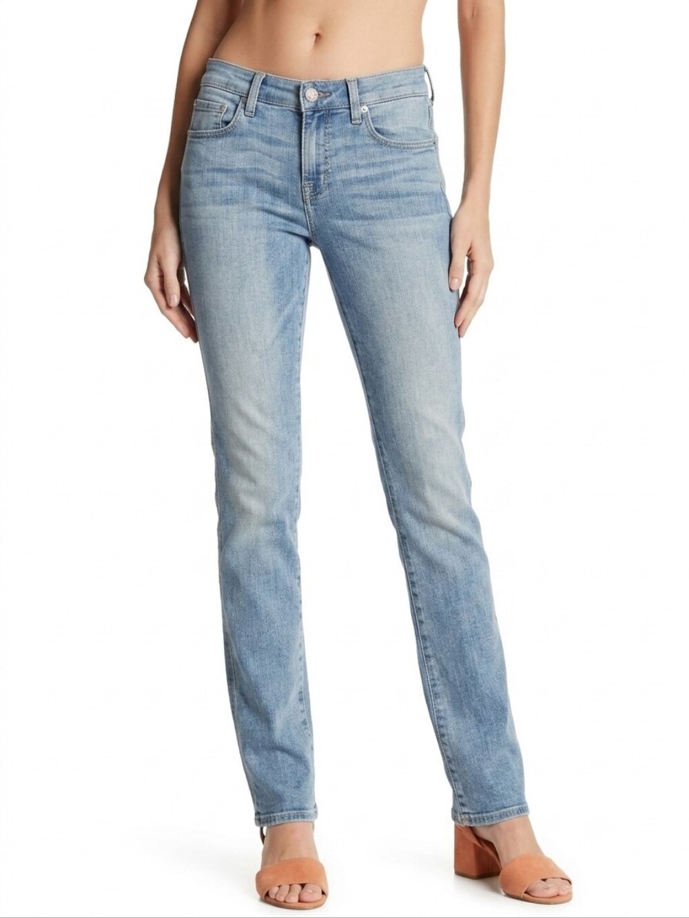 Sz 26 7 For All Mankind Classic Light Blue Women's Karah Straight Leg Jeans